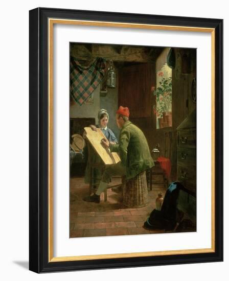 The Writing Lesson, 1855-James Collinson-Framed Giclee Print