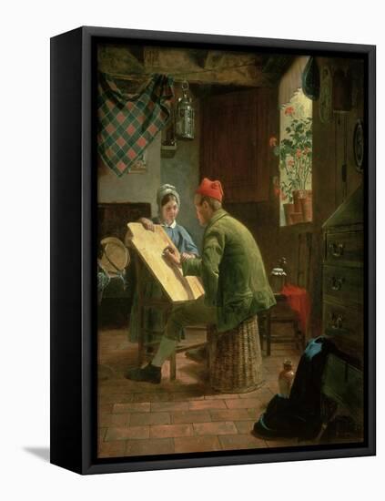 The Writing Lesson, 1855-James Collinson-Framed Premier Image Canvas