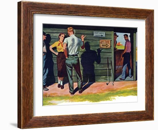 The Wrong Kind of Boy  - Saturday Evening Post "Leading Ladies", April 18, 1953 pg.30-Bill Fleming-Framed Giclee Print