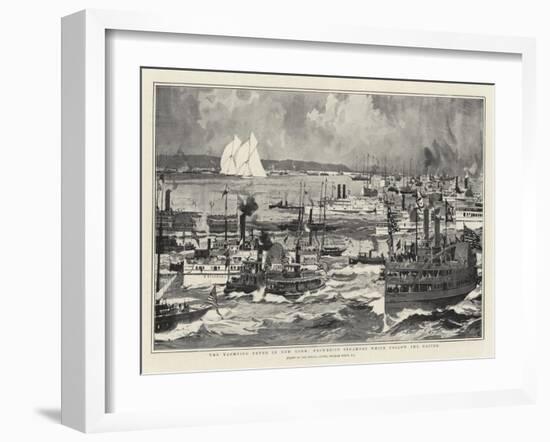 The Yachting Fever in New York, Excursion Steamers Which Follow the Racing-Charles Edward Dixon-Framed Giclee Print