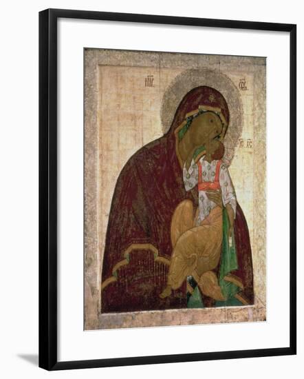 The Yakhroma Madonna of Humility, Russian Icon, Possibly School of Pskov-null-Framed Giclee Print