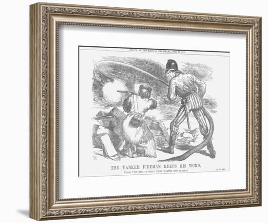 The Yankee Fireman Keeps His Word, 1866-John Tenniel-Framed Giclee Print