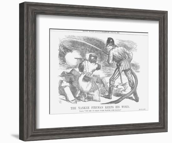 The Yankee Fireman Keeps His Word, 1866-John Tenniel-Framed Giclee Print