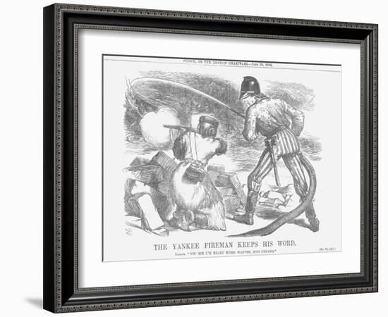 The Yankee Fireman Keeps His Word, 1866-John Tenniel-Framed Giclee Print