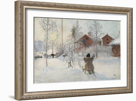 The Yard and Wash-House, from 'A Home' series, c.1895-Carl Larsson-Framed Giclee Print