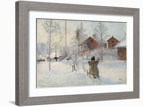 The Yard and Wash-House, from 'A Home' series, c.1895-Carl Larsson-Framed Giclee Print