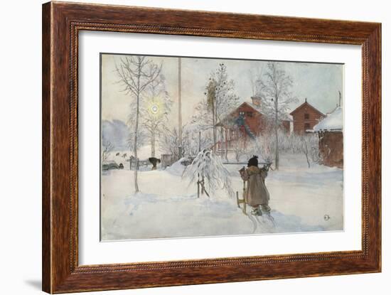 The Yard and Wash-House, from 'A Home' series, c.1895-Carl Larsson-Framed Giclee Print