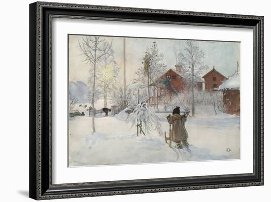 The Yard and Wash-House, from 'A Home' series, c.1895-Carl Larsson-Framed Giclee Print