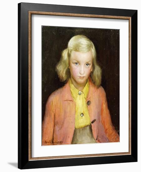 The Yellow Blouse, 1939 (Oil on Canvas)-Harold Harvey-Framed Giclee Print