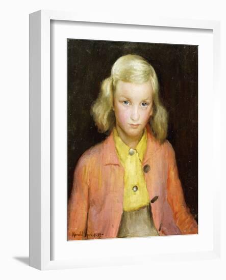 The Yellow Blouse, 1939 (Oil on Canvas)-Harold Harvey-Framed Giclee Print