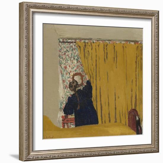 The Yellow Curtain, c.1893-Edouard Vuillard-Framed Giclee Print