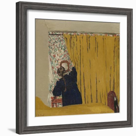 The Yellow Curtain, c.1893-Edouard Vuillard-Framed Giclee Print