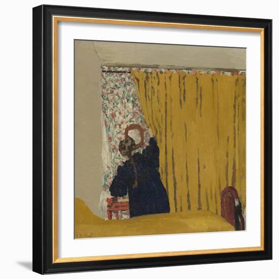 The Yellow Curtain, c.1893-Edouard Vuillard-Framed Giclee Print