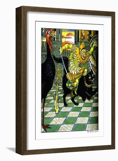 The Yellow Dwarf Rides A Cat, c.1878-Walter Crane-Framed Art Print