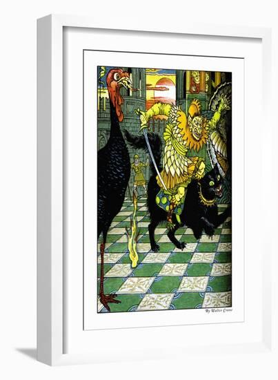 The Yellow Dwarf Rides A Cat, c.1878-Walter Crane-Framed Art Print