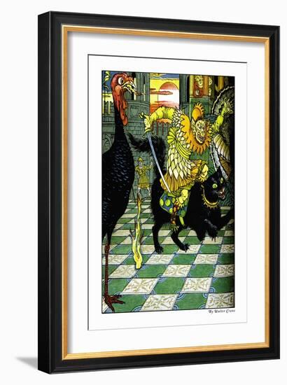 The Yellow Dwarf Rides A Cat, c.1878-Walter Crane-Framed Art Print