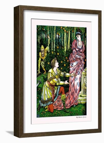 The Yellow Dwarf Watches As King Drops Sword, c.1878-Walter Crane-Framed Art Print