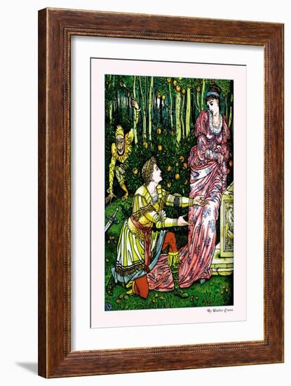 The Yellow Dwarf Watches As King Drops Sword, c.1878-Walter Crane-Framed Art Print