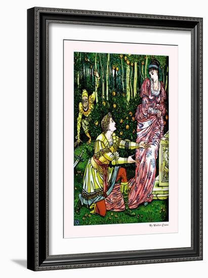 The Yellow Dwarf Watches As King Drops Sword, c.1878-Walter Crane-Framed Art Print