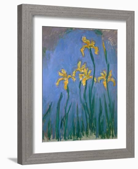 The Yellow Irises, 1918-25-Claude Monet-Framed Giclee Print