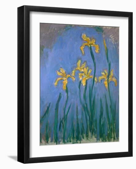 The Yellow Irises, 1918-25-Claude Monet-Framed Giclee Print