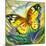 The Yellow-Red Butterfly In Flight-balaikin2009-Mounted Art Print