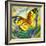 The Yellow-Red Butterfly In Flight-balaikin2009-Framed Art Print