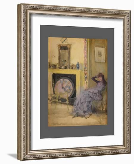 The Yellow Room, C.1883-84 (W/C and Gouache on Paperboard-James Abbott McNeill Whistler-Framed Giclee Print