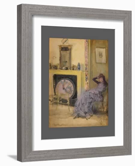 The Yellow Room, C.1883-84 (W/C and Gouache on Paperboard-James Abbott McNeill Whistler-Framed Giclee Print