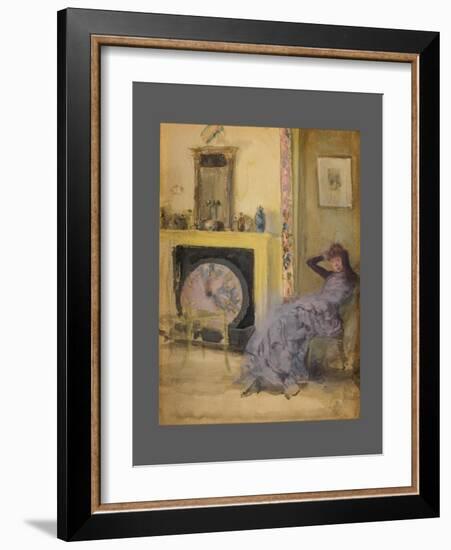 The Yellow Room, C.1883-84 (W/C and Gouache on Paperboard-James Abbott McNeill Whistler-Framed Giclee Print