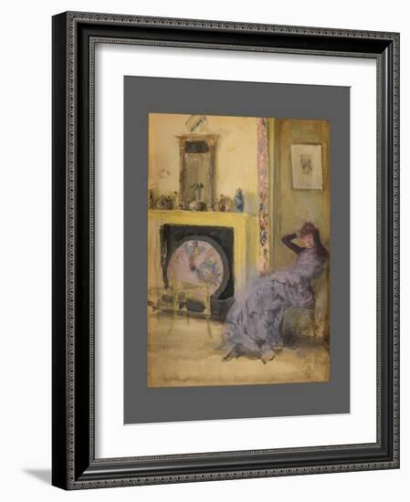 The Yellow Room, C.1883-84 (W/C and Gouache on Paperboard-James Abbott McNeill Whistler-Framed Giclee Print