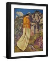 'The Yellow Skirt', 1914-Derwent Lees-Framed Giclee Print