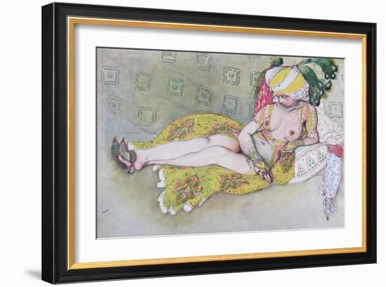 The Yellow Sultan's Wife, 1916-Léon Bakst-Framed Giclee Print