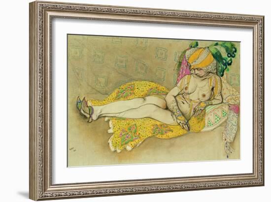 The Yellow Sultana, 1916-Leon Bakst-Framed Giclee Print