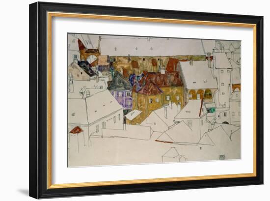 The Yellow Town, 1914-Egon Schiele-Framed Giclee Print