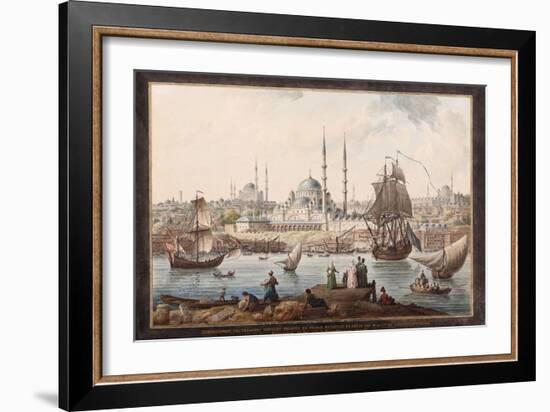 The Yeni Cami and the Port of Istanbul, Second Half of the 18th C-Jean-Baptiste Hilair-Framed Giclee Print