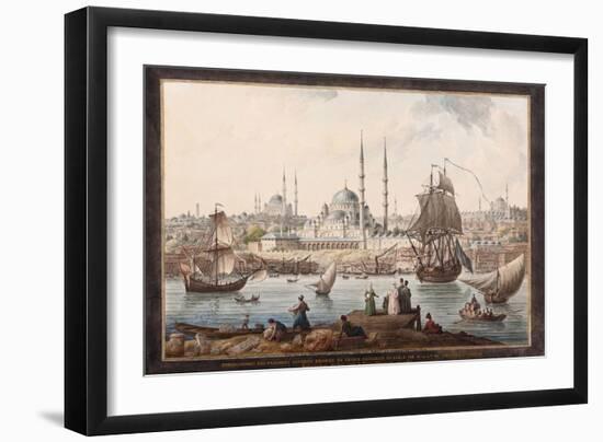 The Yeni Cami and the Port of Istanbul, Second Half of the 18th C-Jean-Baptiste Hilair-Framed Giclee Print