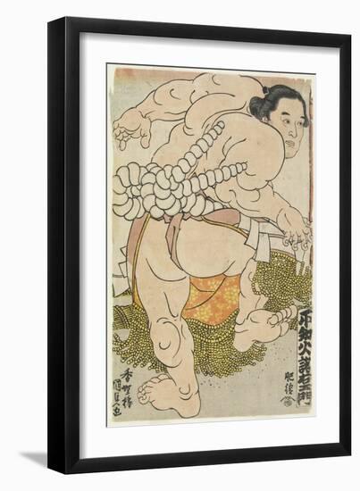 The Yokozuna Wrestler Shiranui Dakuemon of the Higo Stable, 1830-1844-Utagawa Kunisada-Framed Giclee Print