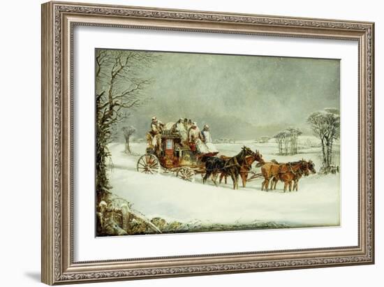 The York to London Royal Mail on the Open Road in Winter-Henry Thomas Alken-Framed Giclee Print