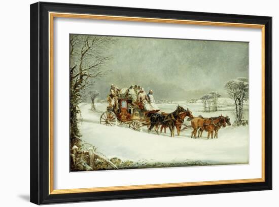 The York to London Royal Mail on the Open Road in Winter-Henry Thomas Alken-Framed Giclee Print