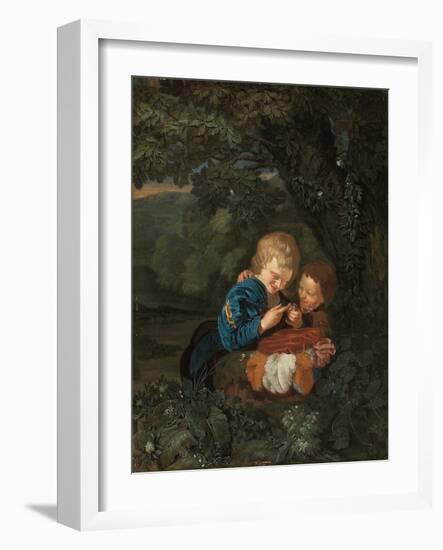 The Young Bird Catchers (Oil on Panel)-Eglon Hendrick van der Neer-Framed Giclee Print