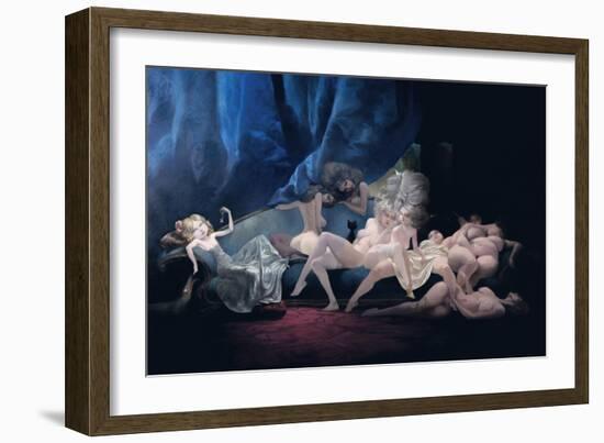 The Young Bride and Her Friends, from 'Bluebeard' by Charles Perrault (1628-1703)-Daniel Cacouault-Framed Giclee Print