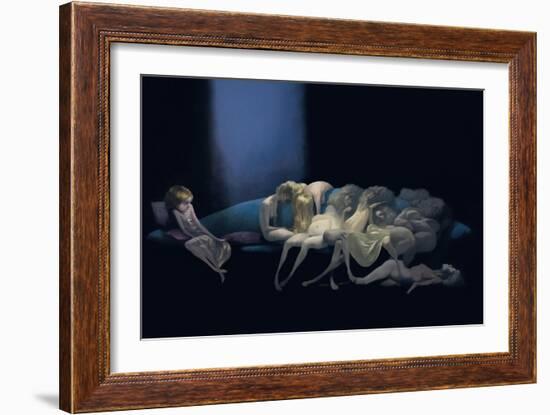 The Young Bride and the Dead Wives, from 'Bluebeard' by Charles Perrault (1628-1703)-Daniel Cacouault-Framed Giclee Print