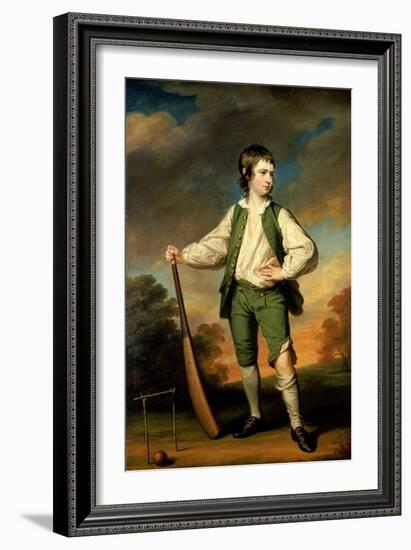 The Young Cricketer - Portrait of Lewis Cage, 1768-Francis Cotes-Framed Giclee Print