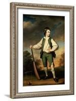 The Young Cricketer: Portrait of Lewis Cage, Full-Length, in a Green Waistcoat and Breeches-Francis Cotes-Framed Giclee Print