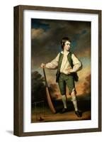 The Young Cricketer: Portrait of Lewis Cage, Full-Length, in a Green Waistcoat and Breeches-Francis Cotes-Framed Giclee Print