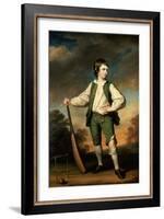 The Young Cricketer: Portrait of Lewis Cage, Full-Length, in a Green Waistcoat and Breeches-Francis Cotes-Framed Giclee Print