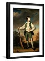 The Young Cricketer: Portrait of Lewis Cage, Full-Length, in a Green Waistcoat and Breeches-Francis Cotes-Framed Giclee Print