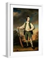 The Young Cricketer: Portrait of Lewis Cage, Full-Length, in a Green Waistcoat and Breeches-Francis Cotes-Framed Giclee Print