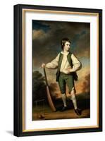 The Young Cricketer: Portrait of Lewis Cage, Full-Length, in a Green Waistcoat and Breeches-Francis Cotes-Framed Giclee Print